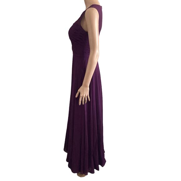 Azazie Halter Dress Womens 4 Purple Grape Long Gown Formal Floor Length - Picture 11 of 13